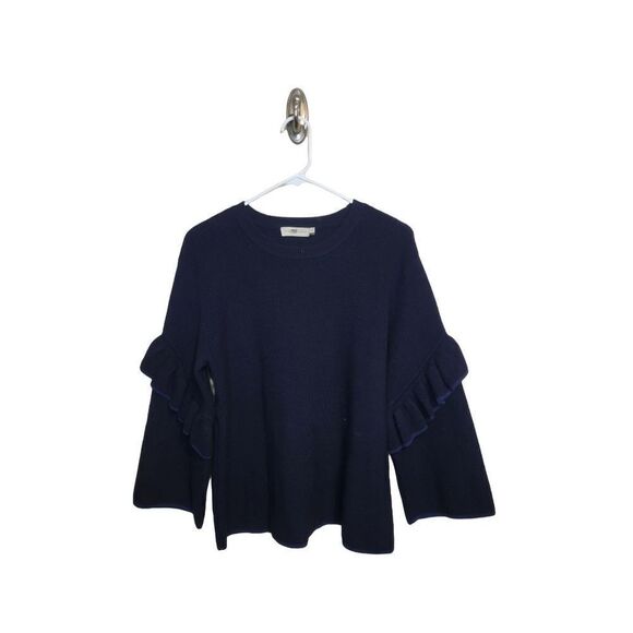 Tory Burch Layered Sleeve Crew Neck Sweater - Picture 1 of 5